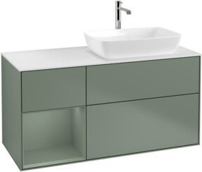 V&B Waschtischunterschrank Finion in Olivenlackierung, Breite: 120 cm, Tiefe: 50,1 cm, Höhe: 50,1 cm - Bild 1