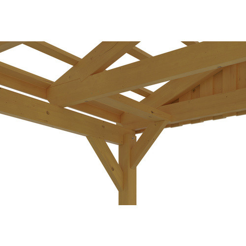 Skan Holz Carport Fichtelberg aus Fichte und Leimholz mit spitzer Dachform in Beige/Grau, B/T: 618 x 808 cm, Höhe: 362 cm - Bild 4
