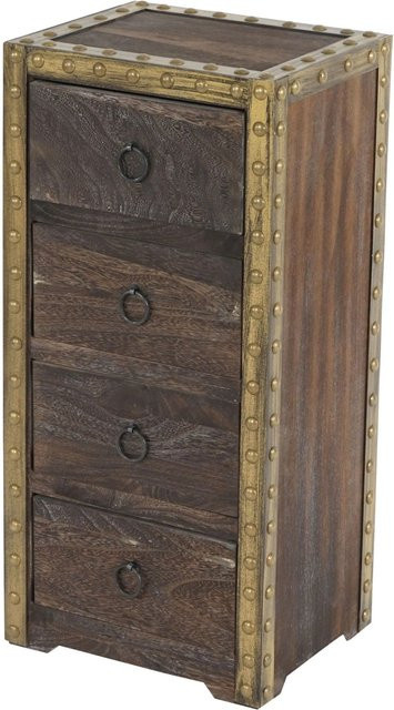MCW Kommode Duran mit 4 Schubladen im Shabby-Look Vintage, Braun, B/T/H: 70 x 33 x 26 cm - Bild 2