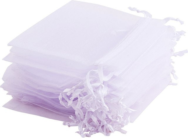 50 Stück Organzabeutel in Weiß zur Dekoration, B/H: 7 x 9 cm und 9 x 12 cm - Bild 1
