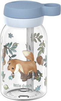 Mepal Campus Trinkflasche mit Trinkhalm Little Dutch Forest Friends, transparent, 450 ml - Bild 1