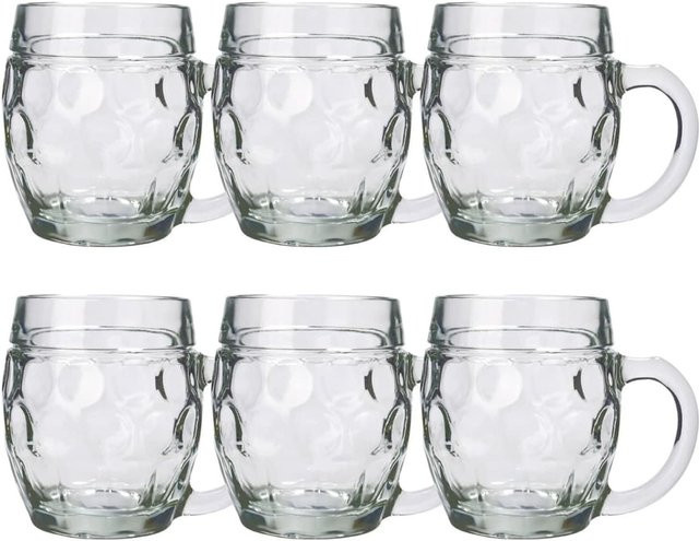 6er Set Tübinger Bierkrüge aus Glas, transparent, 0,4 l pro Glas - Bild 1