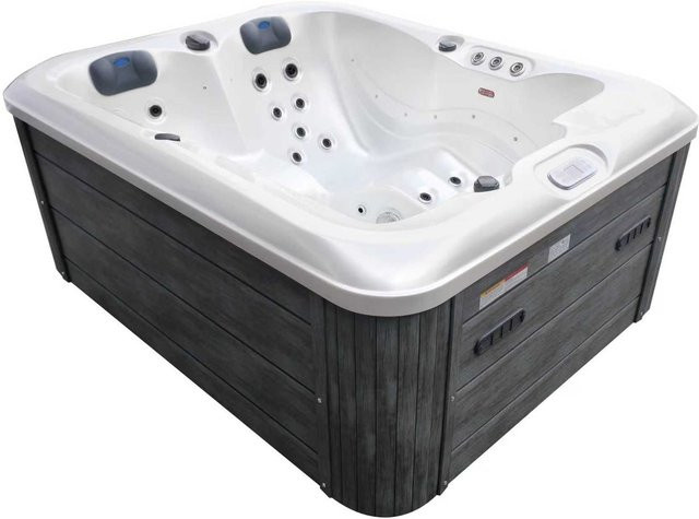 TroniTechnik Outdoor Whirlpool Spa ENNA in Grau mit Thermoabdeckung und Treppe, B/T: 200 x 160 cm - Bild 1