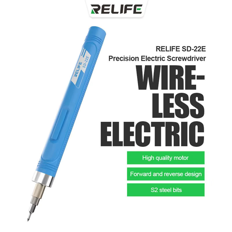 RELIFE SD-22E Präzisions-Elektroschrauber in Blau mit wiederaufladbarem Akku und Typ-C-Anschluss für Handy-Reparaturen - Bild 2