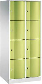 C+P Schließfachschrank Resisto mit 2 Abteilen und 8 Fächern, Lichtgrau/Clowngrün, B/T/H: 77,2 x 64,0 x 195,0 cm - Bild 1