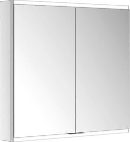 Keuco Spiegelschrank Royal Modular 2.0 mit 2 Drehtüren, LED-Beleuchtung und Kristall-Doppelspiegel, B/H/T: 80 x 70 x 12 cm, Weiß/Silber - Bild 1