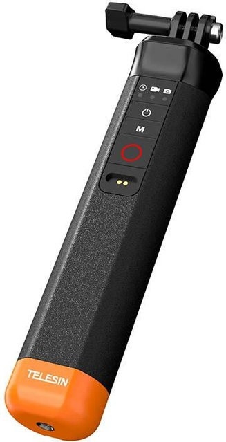 Telesin Auftriebs Selfie Stick mit Handschlaufe und Bluetooth-Fernbedienung für GoPro Hero 8 9 10 11 12 in Schwarz und Orange - Bild 2