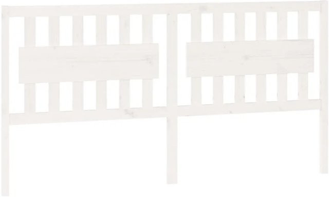 vidaXL Bett-Kopfteil aus Kiefer-Massivholz in Weiß, rustikales Design, B: 185,5 cm, T: 4 cm, H: 100 cm - Bild 1