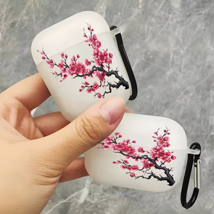 Rosa Blumen-Nachtlicht Silikon-Schutzhülle für Apple AirPods 4, 3, 2, 1 und AirPods Pro 2, 3, Pro - Bild 3