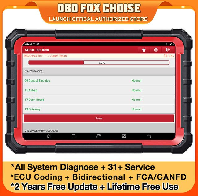 LAUNCH X431 PRO ELITE CANFD DOIP Auto-Vollsystem-Diagnosetool mit ECU-Coding und bidirektionaler Steuerung in Schwarz - Bild 1