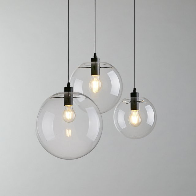 Lava Corki Moderne Nordic Glas Ball Pendelleuchte in Transparent mit E27 Fassung - Bild 1