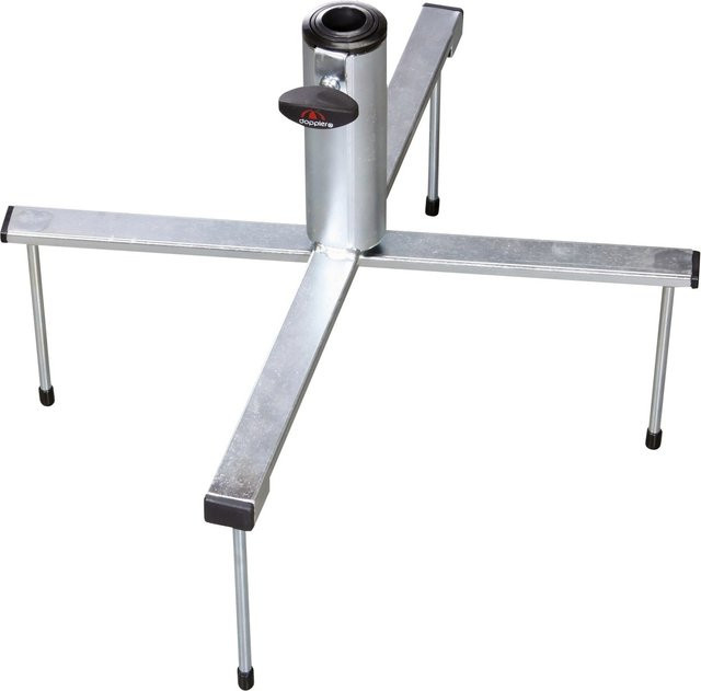 Doppler Sonnenschirmständer aus Stahl und Aluminium in Silber, Montage im Boden (in-ground) - Bild 1