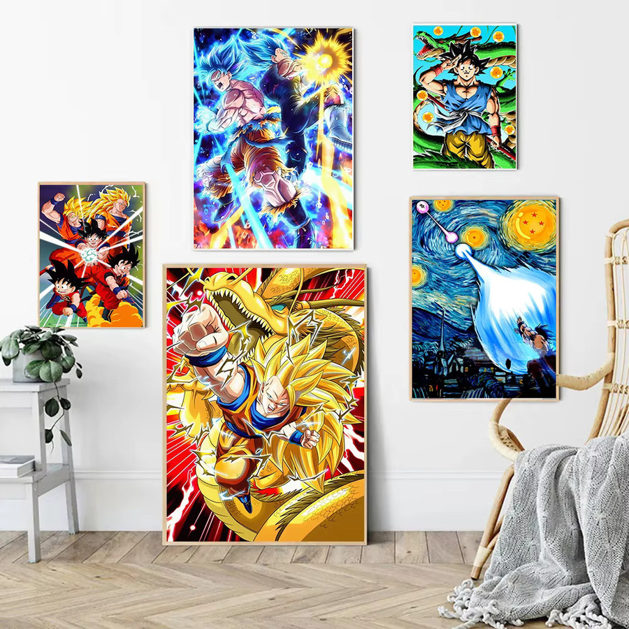 Bandai Japanisches Anime Diamantgemälde Goku Mosaik-Stickbild in Multicolor mit runden Steinen - Bild 2