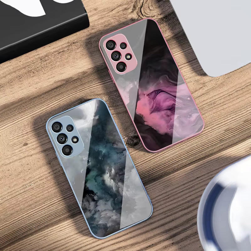 Samsung Galaxy Handyhülle mit gehärtetem Glas und geometrischem Farbverlauf in Multicolour - Bild 2