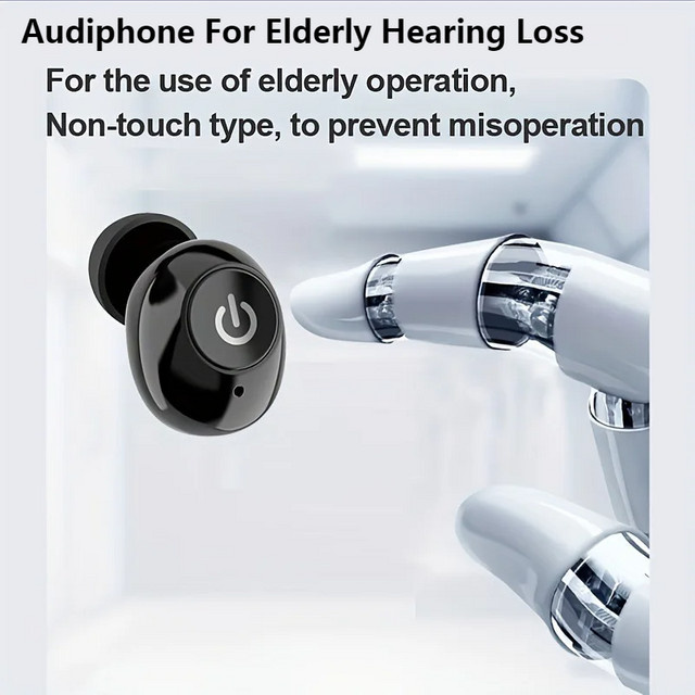 Elrcdnox Boost Sound Verstärker Audiphone Wiederaufladbare In-Ear-Hörkopfhörer mit Rauschunterdrückung in Schwarz oder Weiß - Bild 1