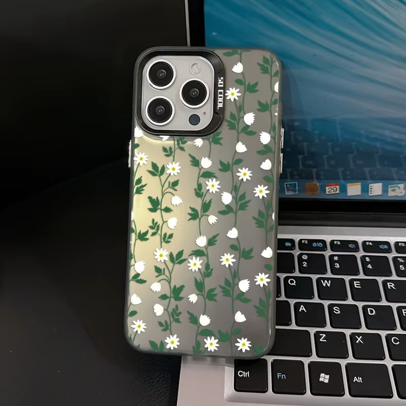 TPU-Handyhülle mit grünem Blättermuster für iPhone 11 bis iPhone 17 Pro Max in Grün und Schwarz - Bild 4