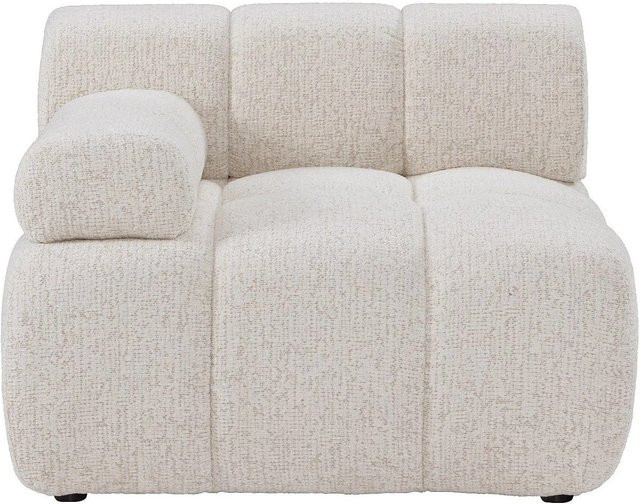 Vente-unique Sessel Facivil in Beige mit gerader Rückenlehne und Bouclé-Stoff, Höhe: 94 cm, Breite: 70 cm, Tiefe: 70 cm - Bild 1