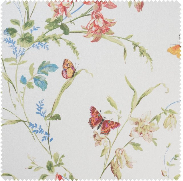 Globaltex Baumwoll-Stoff Blumenwiese mit Schmetterlingen in Multicolour - Bild 1