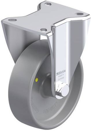 Blickle Stahlblech-Bockrolle BH-PO 125G-1-ELS in Grau mit Kunststoffrad, Durchmesser: 125 mm, Tragfähigkeit: 300 kg - Bild 1
