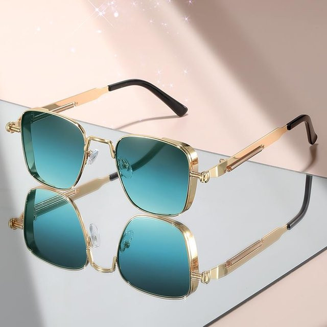 Yiran glasses Sonnenbrille, Metall, Vollrand, square, unisex, blue - Bild 1