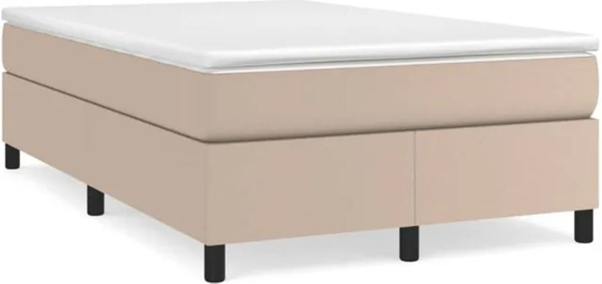 vidaxl Boxspringbett mit Matratze und Taschenfederkern in Braun, B/T/H: 193 x 123 x 33,5 cm - Bild 1