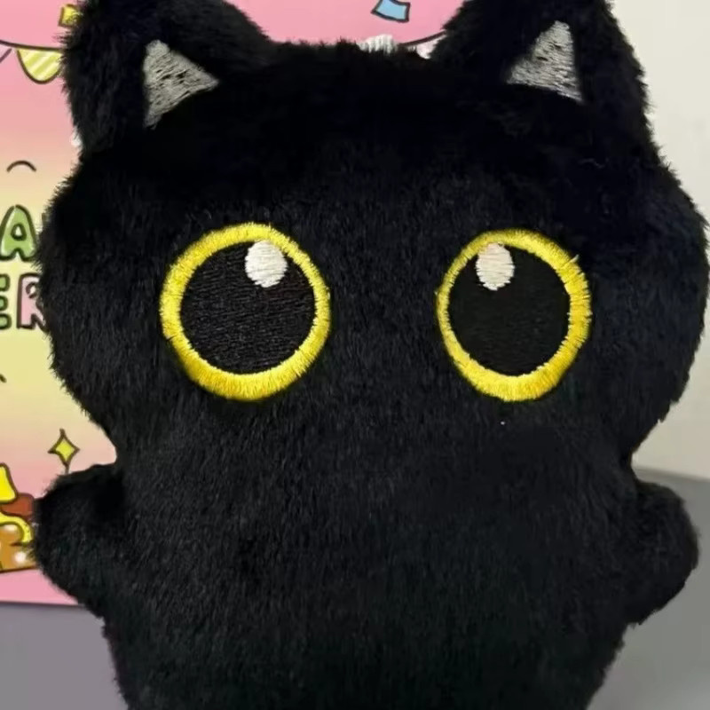Potdemiel Schwarze Katze Plüschtier Schlüsselanhänger, Schwarz - Bild 5