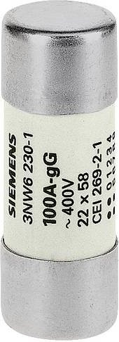 Siemens 3NW62051 Zylindersicherungseinsatz, 10 Stück, Silber - Bild 1