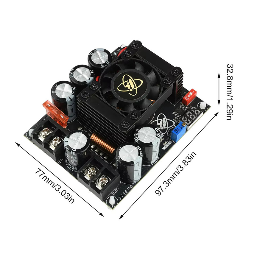 diymore Einstellbares Boost-Modul für Audio-Verstärker in Schwarz mit niedrigen Rippelwerten und voller Leistungsausgabe - Bild 4