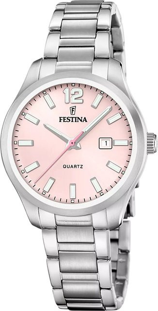 Festina Damenuhr, Quarz, Edelstahl, Pink, 34 mm, 5 ATM - Bild 1