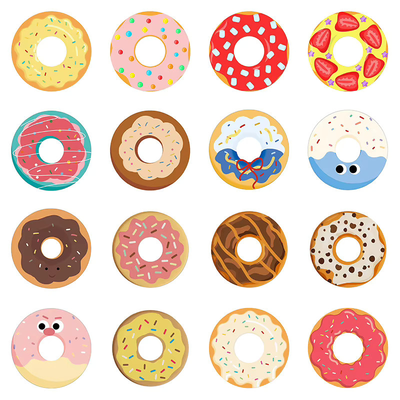 KuZHEN Kawaii Donut-Untersetzer aus Kieselgur, saugfähige und hitzebeständige Tassenunterlage in Multicolour, rund, Durchmesser: 10,0 cm - Bild 2