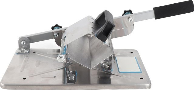 Manuelle Fleischschneidemaschine von aimo zum Schneiden von gefrorenem Fleisch, Rind und Lamm in Grau/Silber - Bild 1