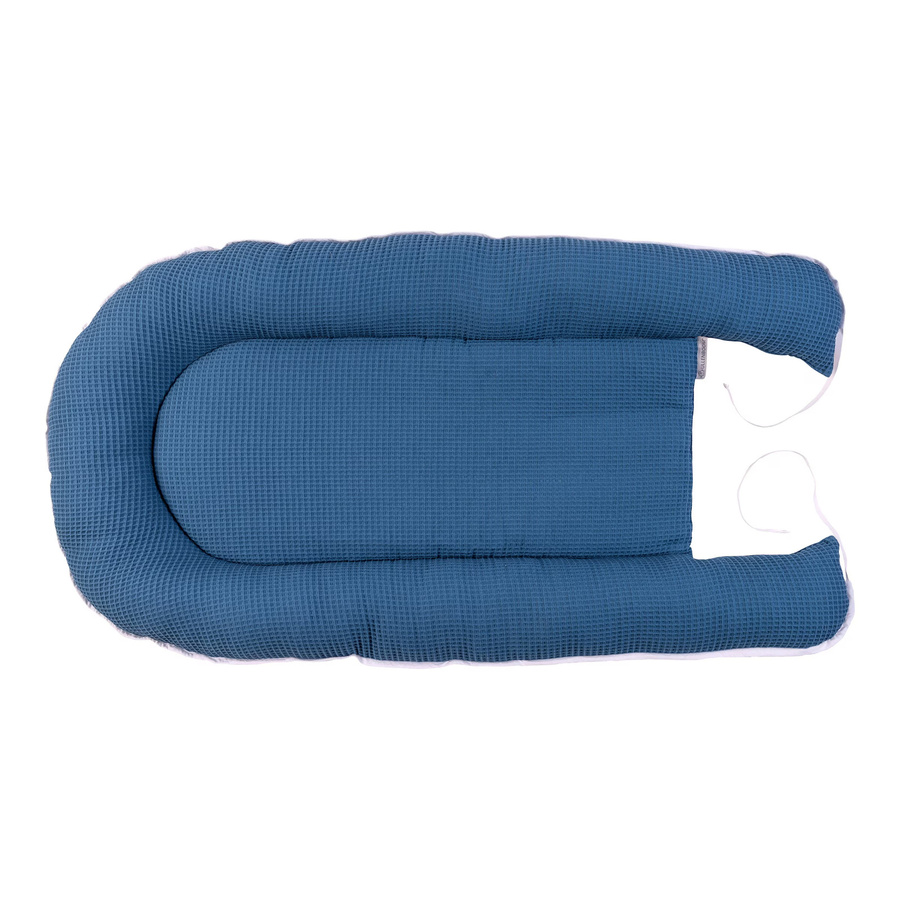 Ullenboom Kuschelnest Waffelpiqué für Babys in Blau, B/T/H: 55 x 95 cm - Bild 2
