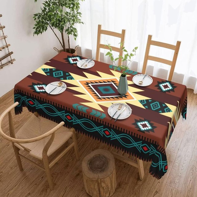 Rechteckige Tischdecke von JMG Household Supplies mit aztekischem Muster in Multicolour, wasserabweisend und waschbar, B/T: 100 x 160 cm - Bild 1