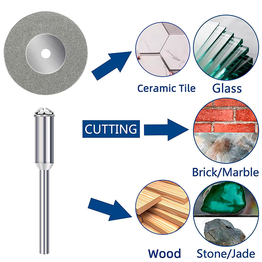 XCAN 38 Stück Diamant-Trennscheiben Set für Dremel-Drehwerkzeug-Zubehör mit Größen von 18 bis 60 mm - Bild 4