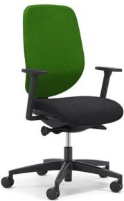 Giroflex Bürostuhl 353 mit Armlehnen und Auto-Synchronmechanik in Grün/Schwarz - Bild 1
