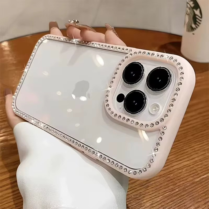 Glitzernde Diamant-Schutzhülle für Apple iPhone in Transparent oder Schwarz, stoßfeste weiche Silikonhülle für iPhone 11 bis iPhone 17 Pro Max - Bild 2