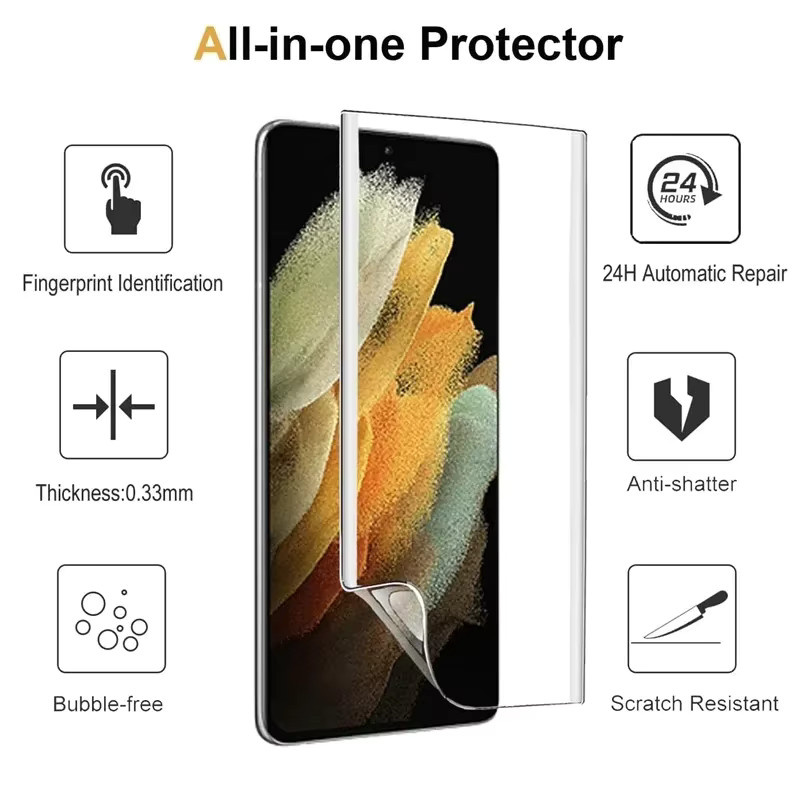 4er-Pack Hydrogel Displayschutzfolie für Samsung Galaxy S24 S23 S22 S21 S20 Ultra Plus, transparent - Bild 3