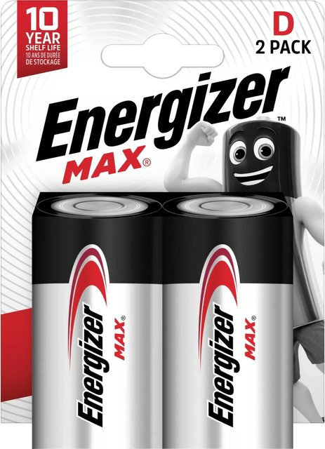 Energizer Alkaline Batterie Max D Mono, 2 Stück, Silber - Bild 1