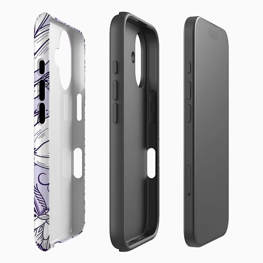 Moth Garden Handyhülle für iPhone 17 16 15 14 13 12 Pro Max Plus mit doppelschichtiger Rückseite in Purple - Bild 2