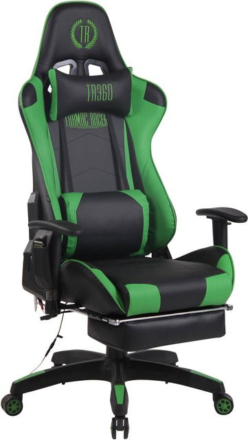 TPFLiving Gaming Bürostuhl Turbine XFM in Schwarz/Grün aus Kunstleder mit Kopfstütze und Armlehnen - Bild 1