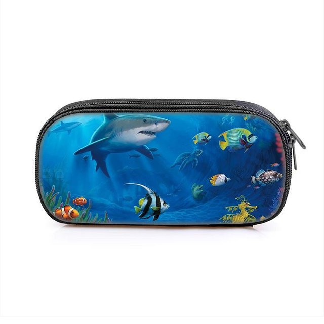 Fancy Style Studio Federmäppchen Unterwasserwelt in Blau mit großem Fassungsvermögen - Bild 1