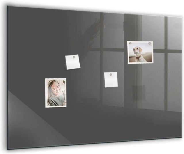 Tulup Magnetische Glassboard Beschreibbare Magnettafel Grau B: 100 cm, H: 70 cm - Bild 1