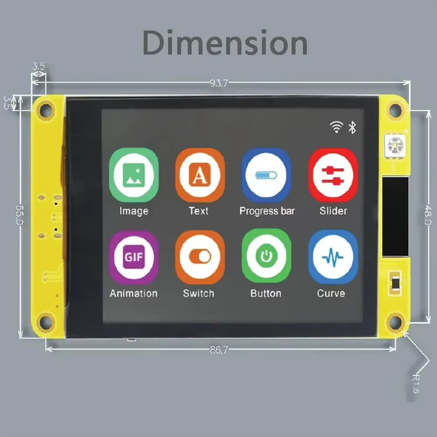 Wishiot ESP32-2432S032C-I Smart Display Board mit 3,2 Zoll IPS TFT LCD ST7789 Kapazitivem Touchscreen, WiFi und Bluetooth - Bild 4