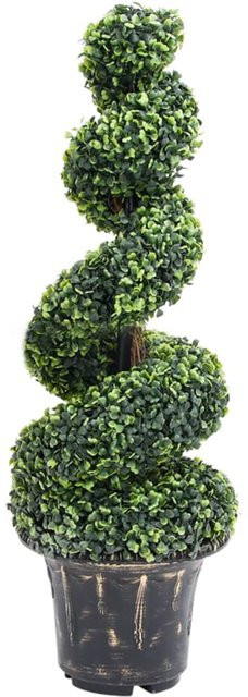 Yiwydaa Künstlicher Buchsbaumbaum in Spiralform mit Topf, Grün, Höhe: 100 cm - Bild 1