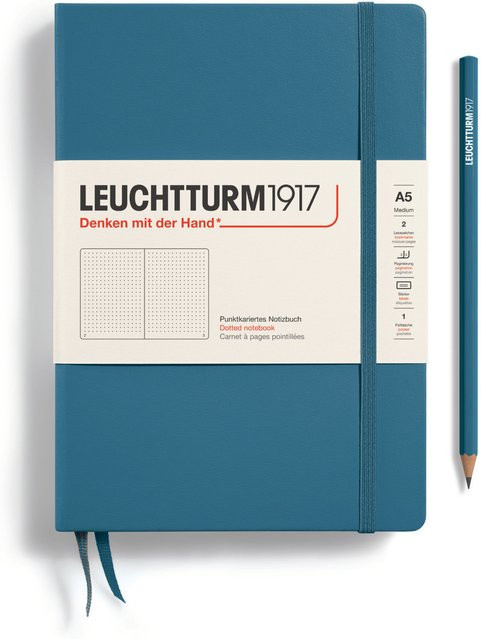 LEUCHTTURM1917 Notizbuch Medium A5 Hardcover dotted Stone Blue - Bild 1