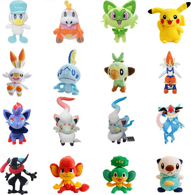 Pokemon Anime Plush Zorua Scorbunny Pansear Oshawott Cinderace Stuffed Doll - Bild 1