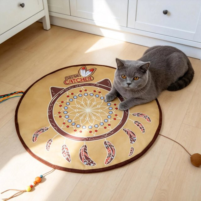 BJAYPET Traumfänger Katzenmatte im Bohemian-Style als multifunktionales Haustierbett und Spielzeug in Mehrfarbig - Bild 1