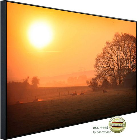 papermoon EcoHeat Infrarotheizung Sonniger nebliger Sonnenaufgang mit Matt-Effekt in Bunt, App-Steuerung und Überhitzungsschutz, B/T/H: 120 x 60 x 120 cm - Bild 1