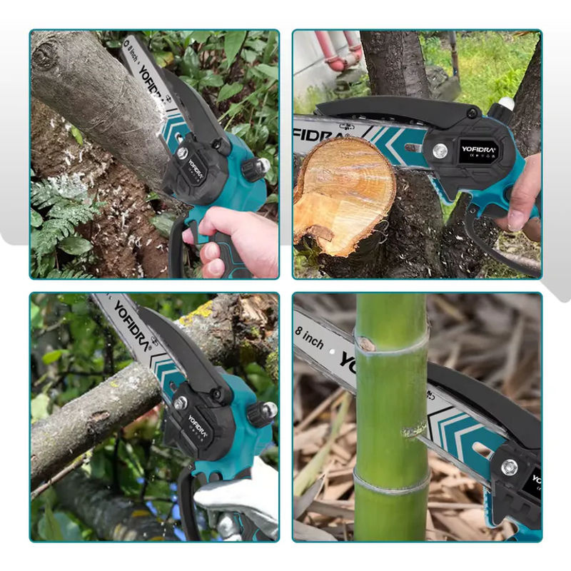 YOFIDRA Bürstenlose elektrische Astsäge und Kettensäge mit 8 und 6 Zoll, wiederaufladbare Holzbearbeitungssäge kompatibel mit Makita LXT Akkupins - Bild 5