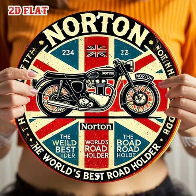CIFBUY Vintage Britische Flagge Rundes Metall-Blechschild für Garage und Kneipe, Multicolour, Durchmesser: 20 cm - Bild 1